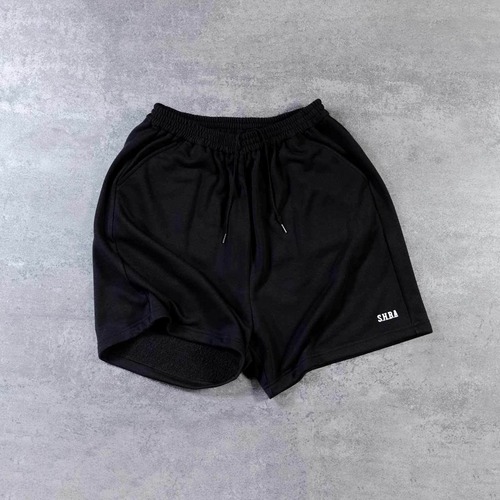 S.H.B.A. LOGO SHORT WIDE PANTS / BLACK