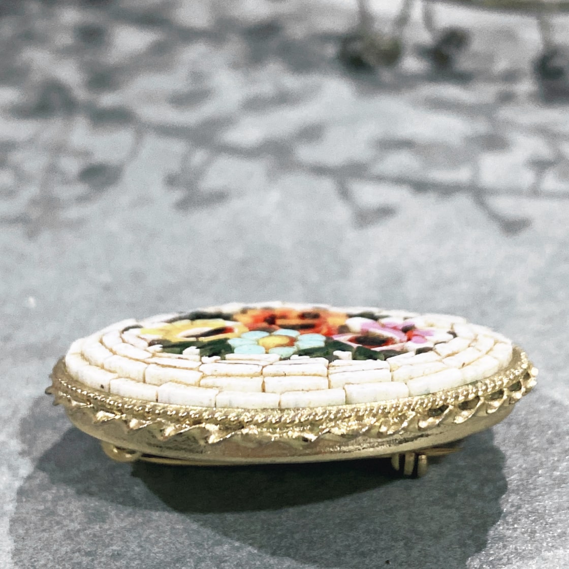 イタリア製ヴィンテージマイクロモザイクブローチ | Pay ID