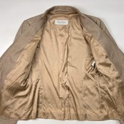 イタリア製 シルク混 MaxMara マックスマーラ テーラードジャケット i 42/ベージュ レディース