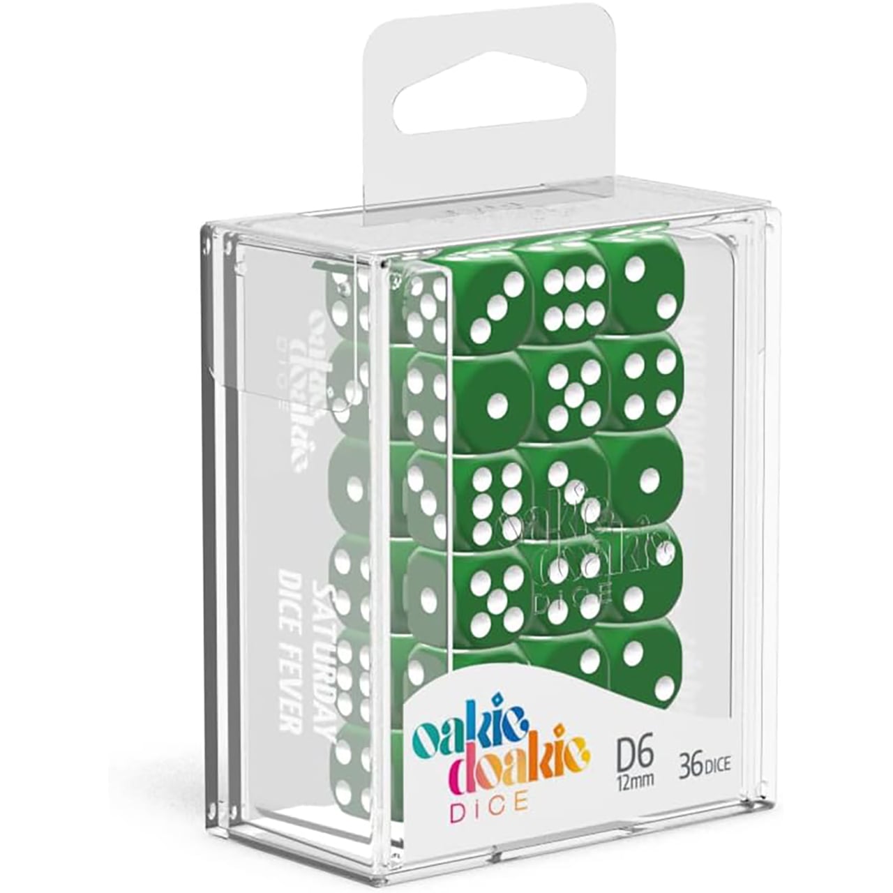 oakie doakie DICE D6 Dice 12 mm Solid - Green (36)