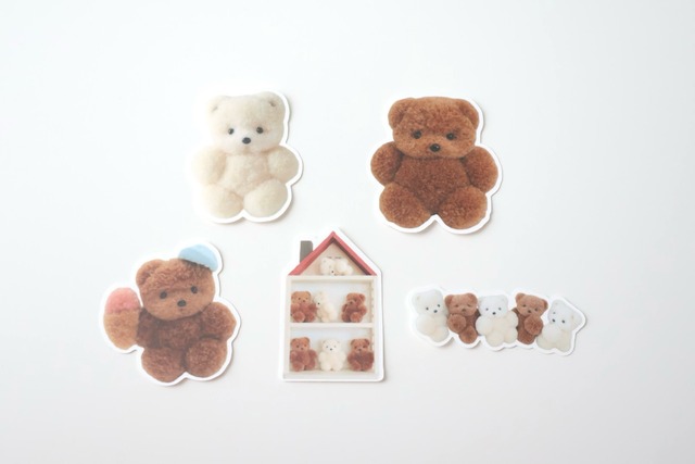 くまちゃんずステッカー5枚セット