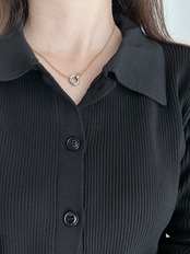 SS ツーカラーリングネックレス