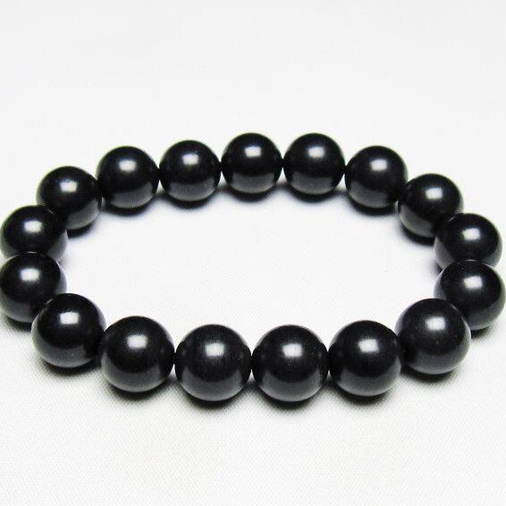 ブラックシリカ ブレスレット 12mm 一点物 メール便可 [M便 1/10] 111-39562