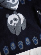 1990’s Ecuador Panda Wool Zip-Up Hoodie／ー