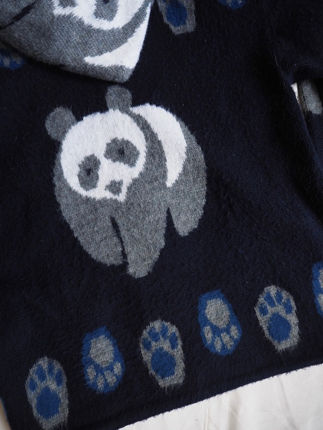 1990’s Ecuador Panda Wool Zip-Up Hoodie／ー