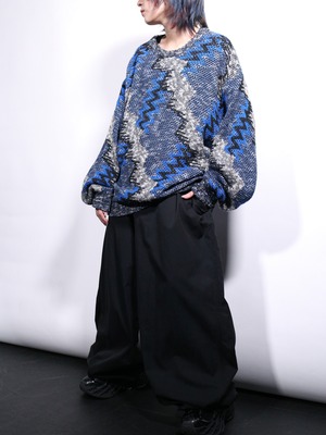 "ギザギザ" multi art pattern good coloring sweater