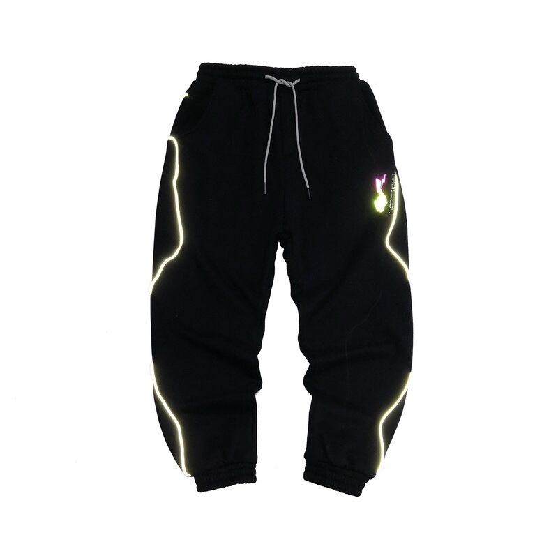 【新作】【送料無料】 Yidao Vintage ese Retro Street Trend Reflective Strip Men's Sweatpants Student Winter Plus VelvetPants-アリババ レトロ ストリート ウィンター 冬物 ビンテージ hip6-161138369426476