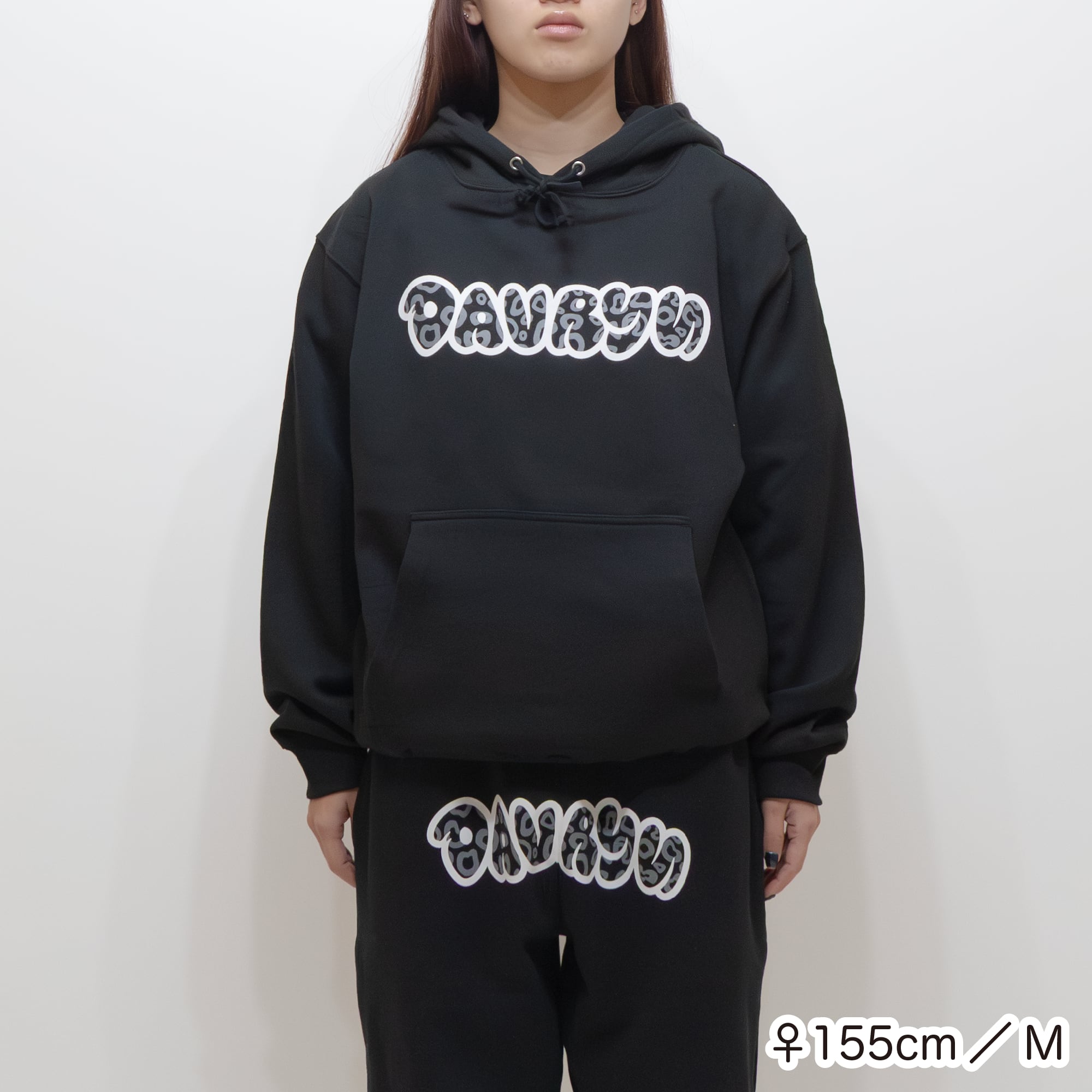 DAVRYU leopard BAW HOODIE [ブラック] | adamth