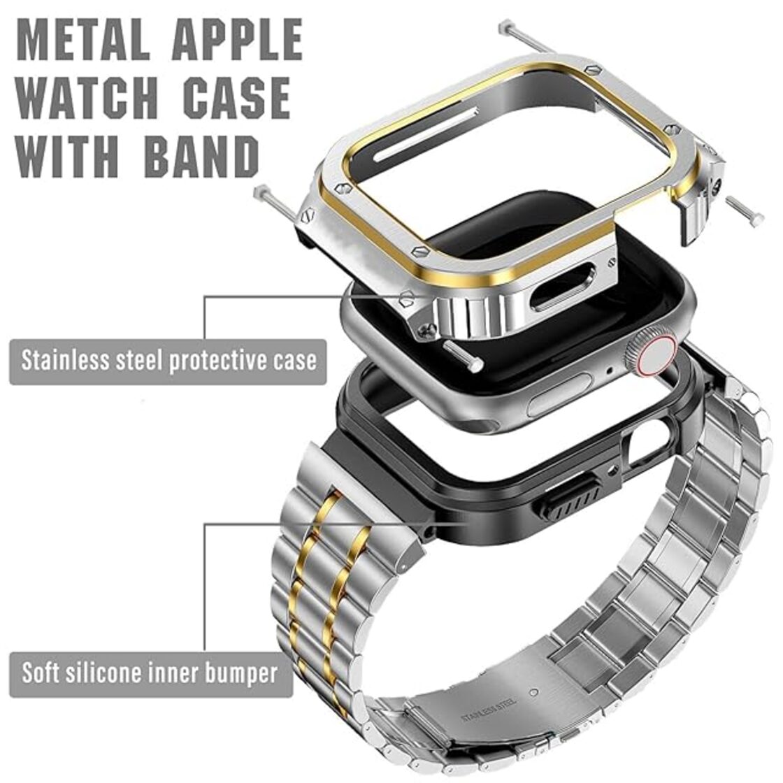 AppleWatch3 42mm ステンレス セルラー 付属品＋純正バンド2本 Apple 