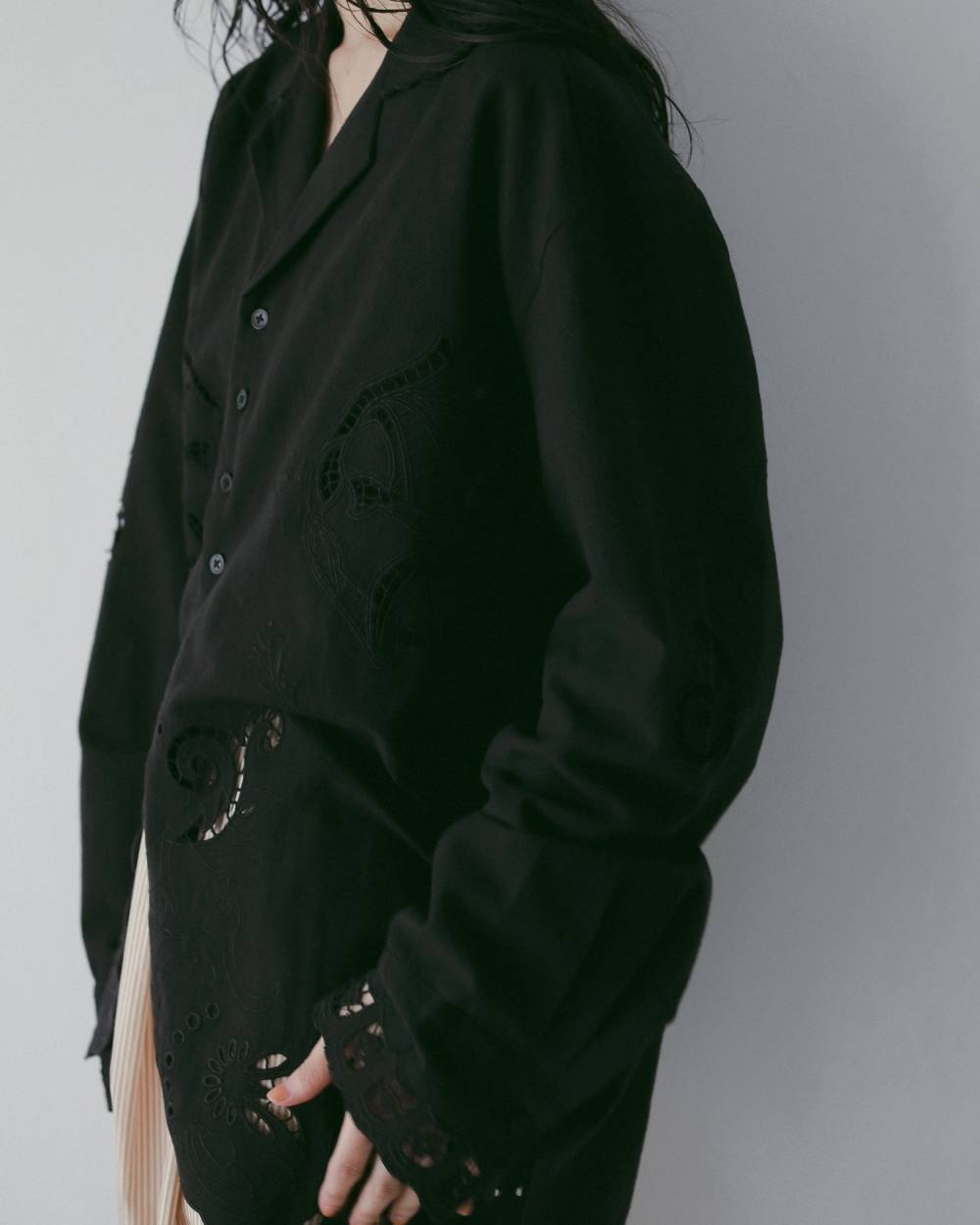 anuke(アンヌーク) Cutwork Opencollar Shirts | サウスオレンジ anuke(アンヌーク) Cutwork Opencollar Shirts | サウスオレンジ