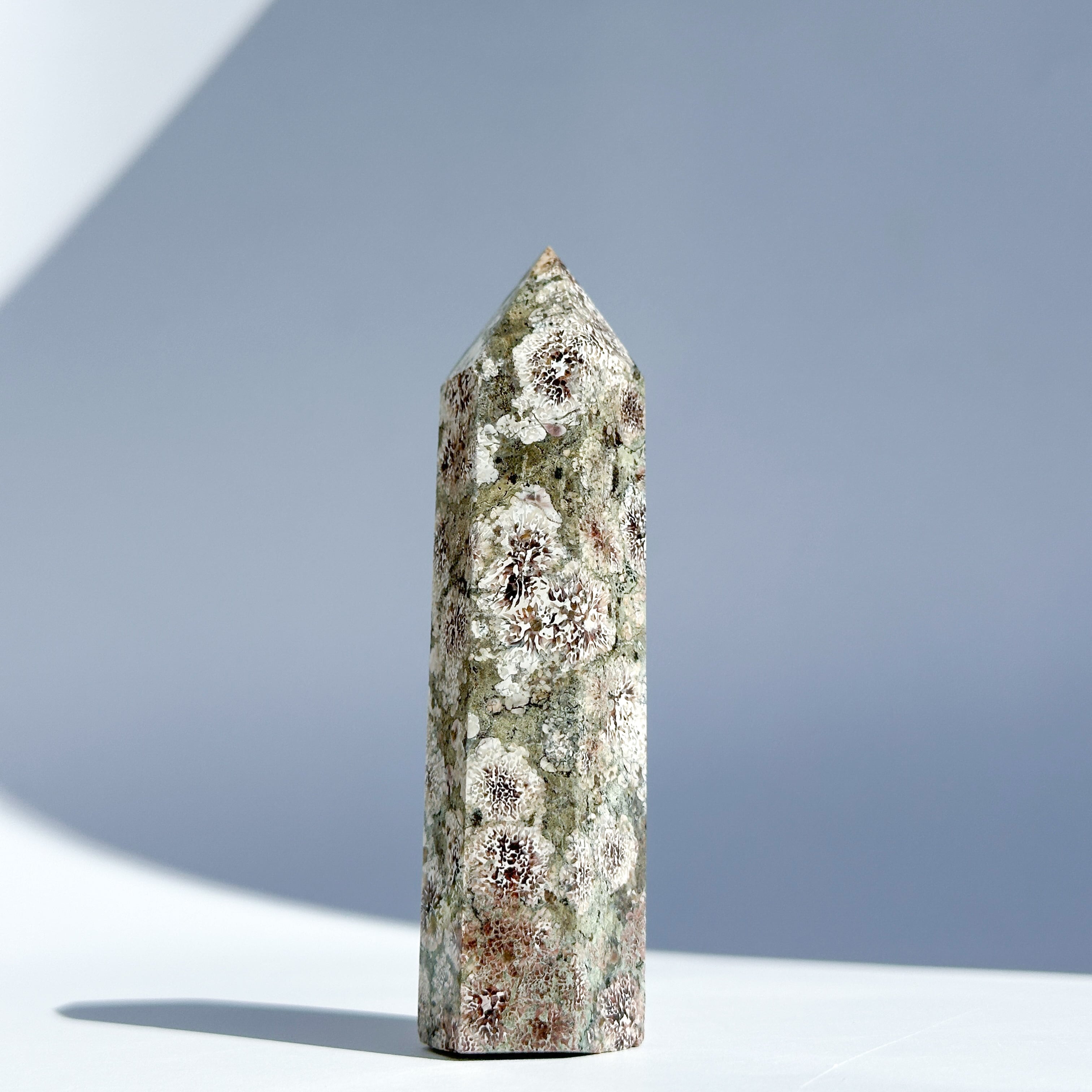 グリーンフラワージャスパー タワー53◇ Green Flower Jasper ◇天然石・鉱物・パワーストーン