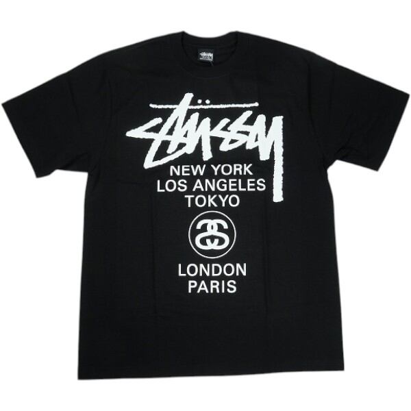 ステューシー　ブラック　Tシャツ　M Size【S】 STUSSY ステューシー 26SS WORLD TOUR TEE BLACK Tシャツ 黒