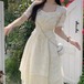 ウエストレースアップアシメティアードワンピ ・78403