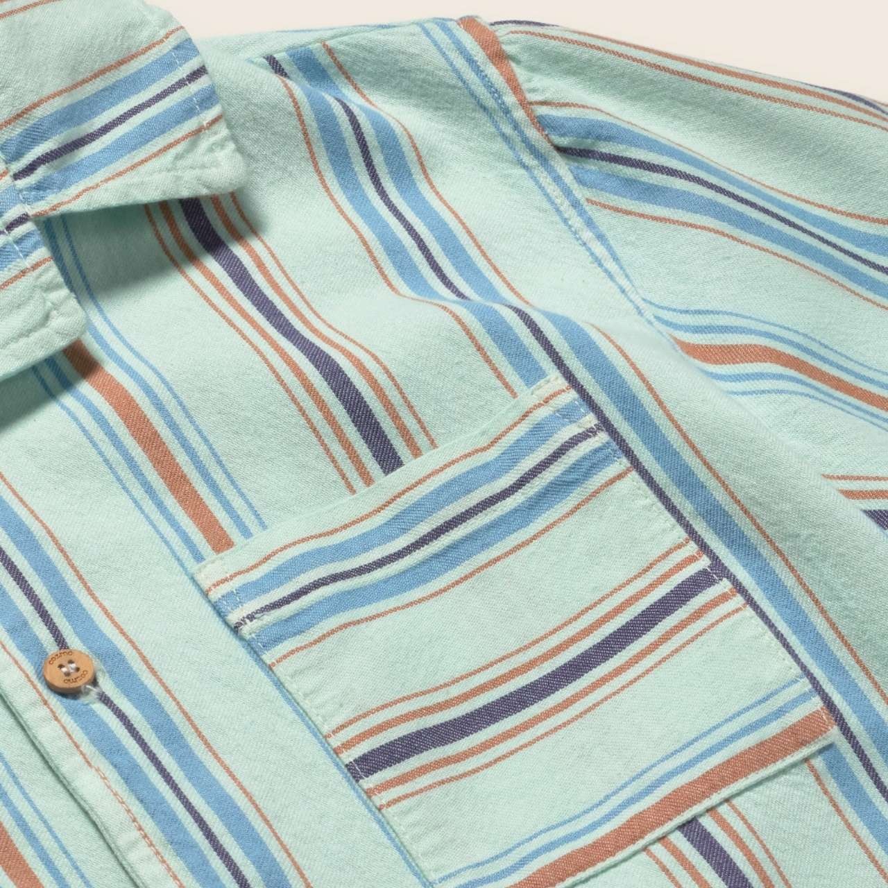 ＜COZMO＞Shirt Iro  ストライプ コットン シャツ (aqua striped) - 4