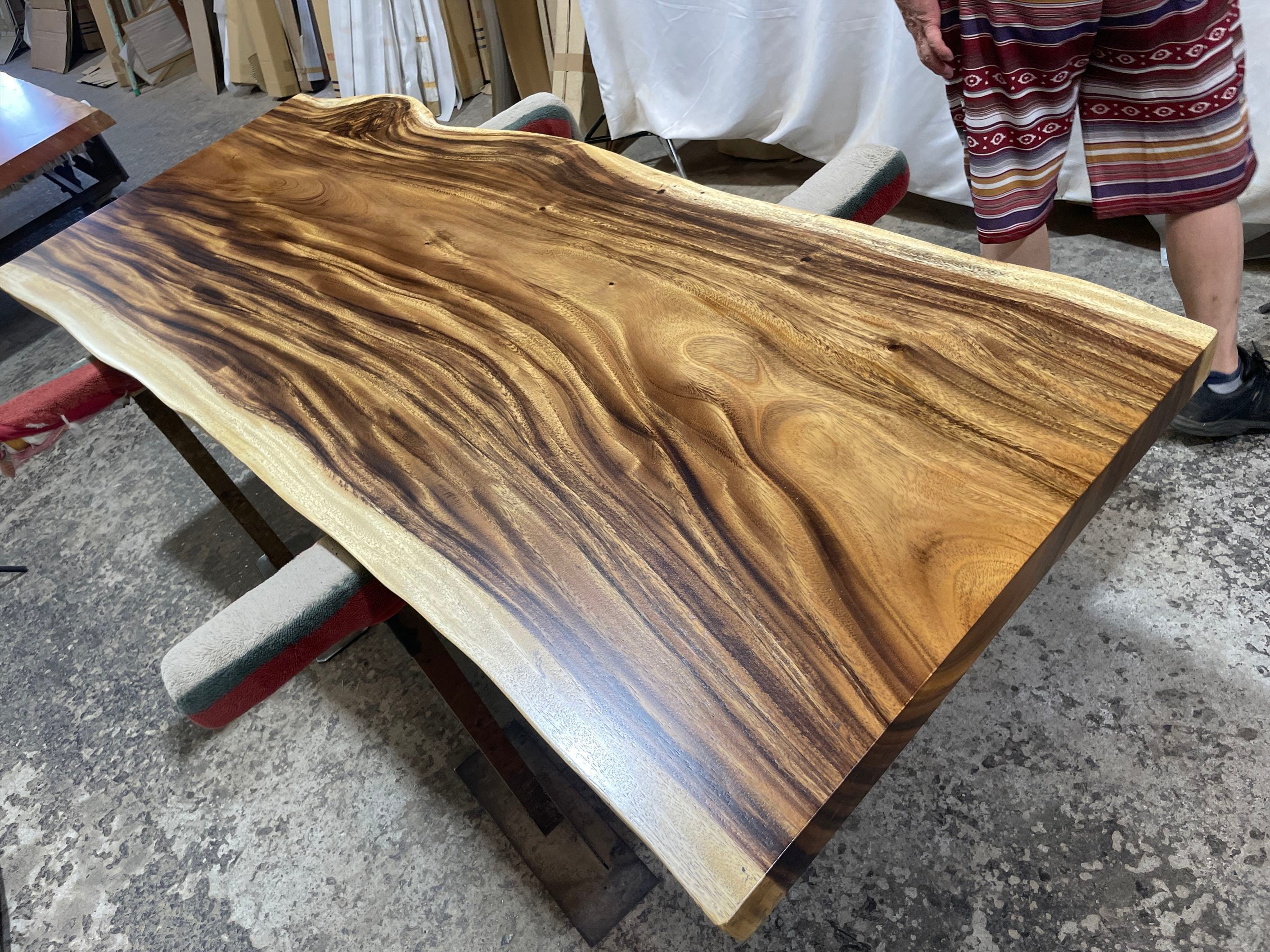 モンキーポッド9164 一枚板無垢 乾燥材 2000x680-800-750x47mm