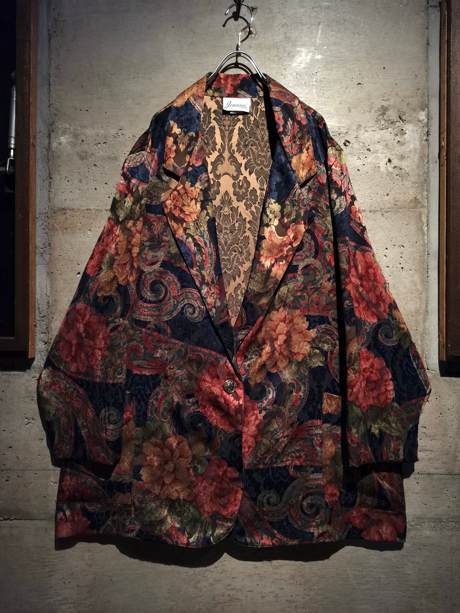 Caka】Beautiful Flower×Damask Pattern Vintage Loose Tailored 