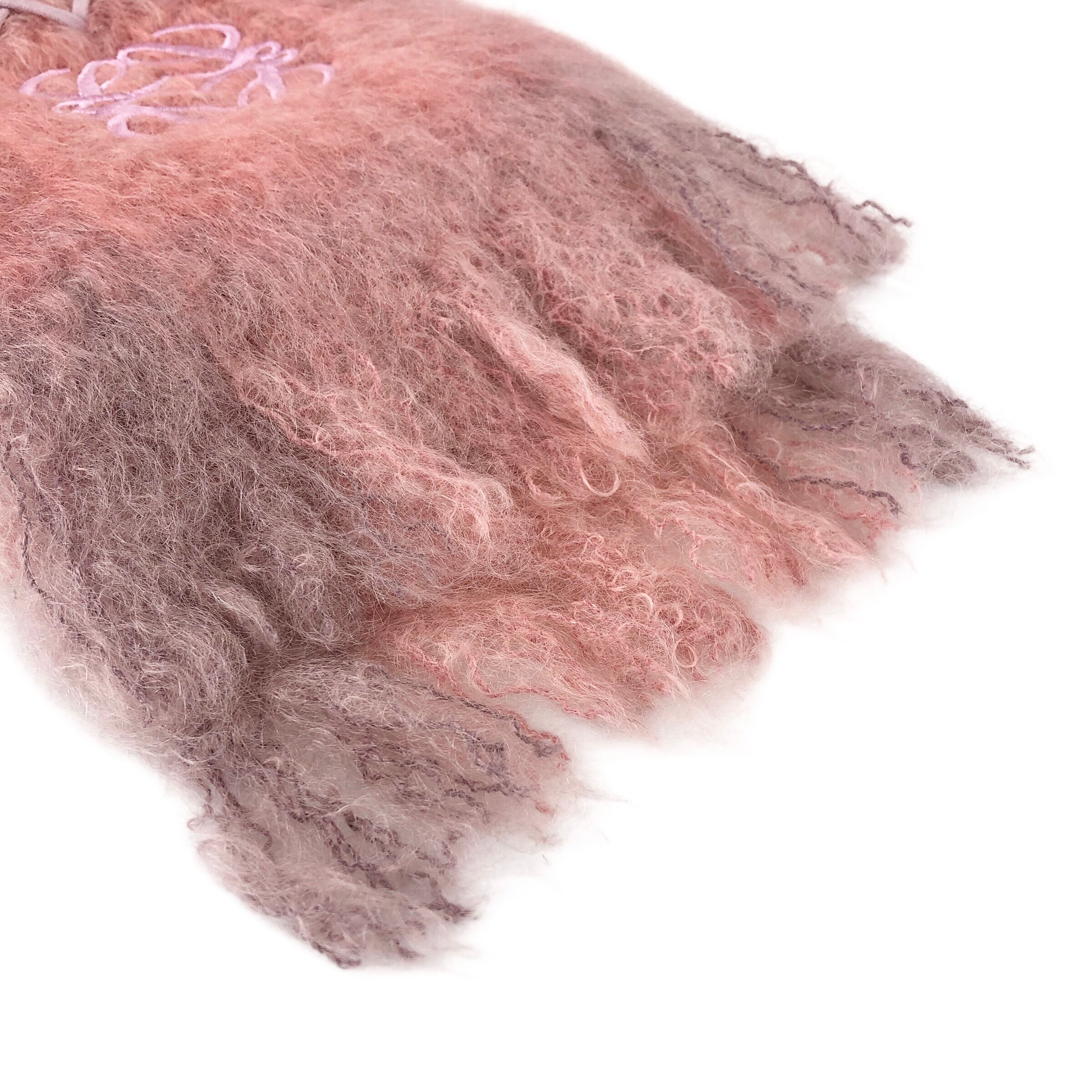 LOEWE ロエベ マフラー ピンク アナグラム モヘア vintage