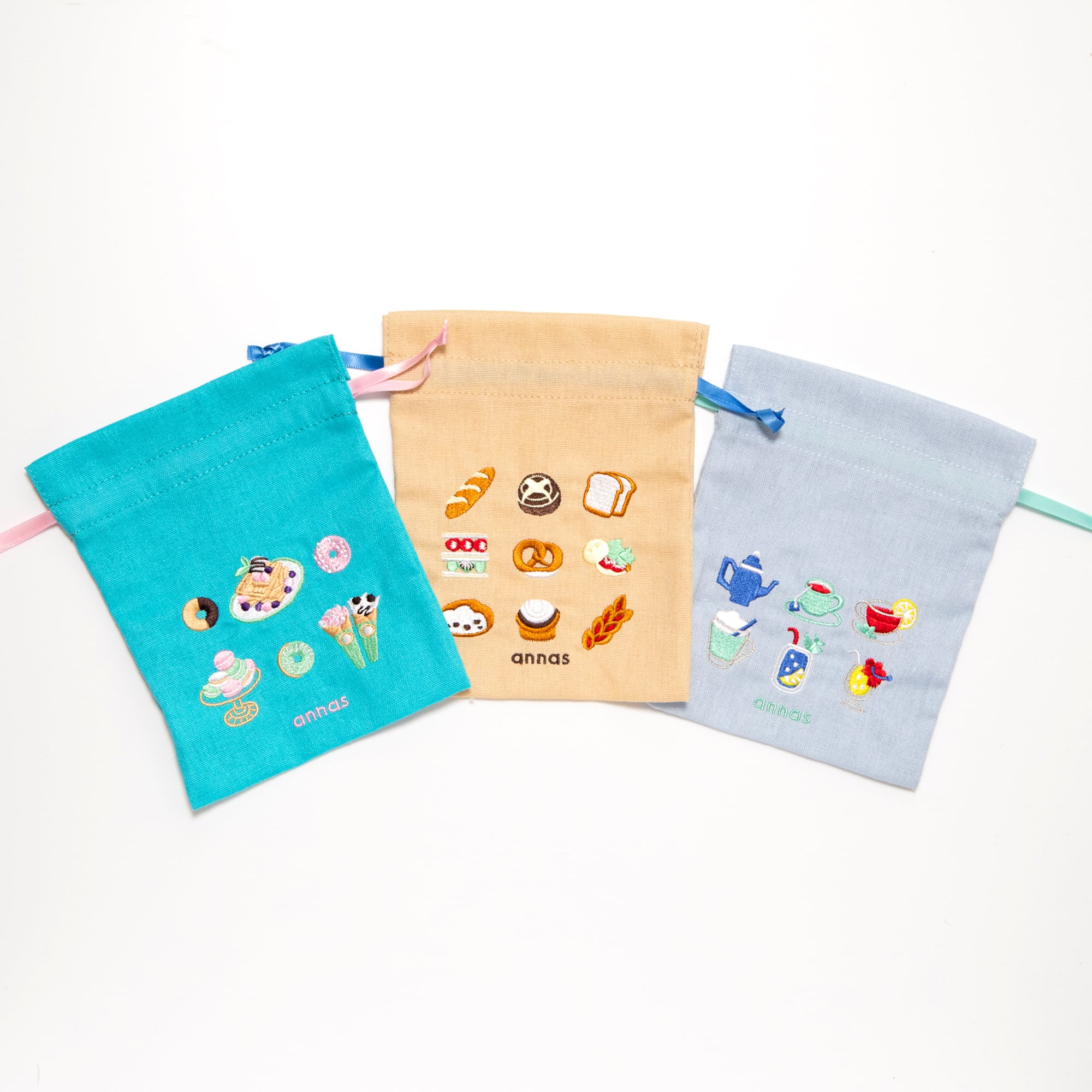 annas刺繍文具】刺繍ミニきんちゃく｜パン | Net store アンナとラパン
