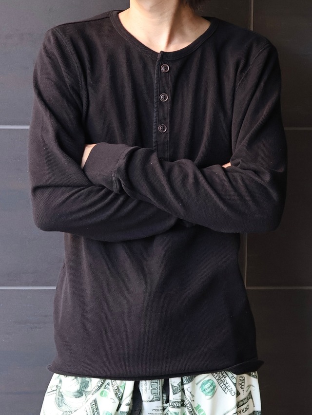 relaxed thermal polo shirt