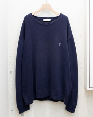 “Yves Saint Laurent” embroidery cotton knitted sweater