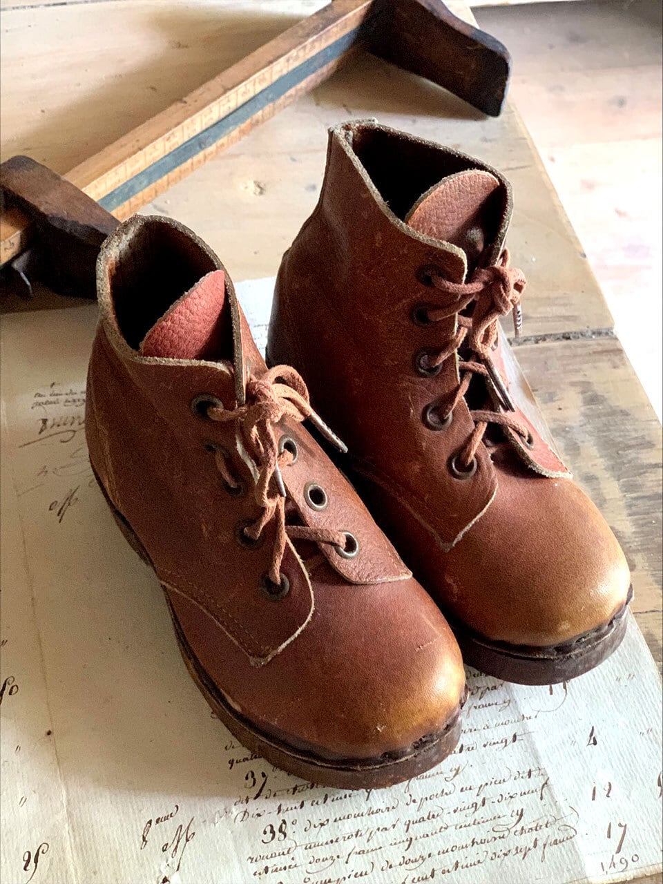 革製 子供靴 レザーブーツ | Brocante de La Cocotte （フランス