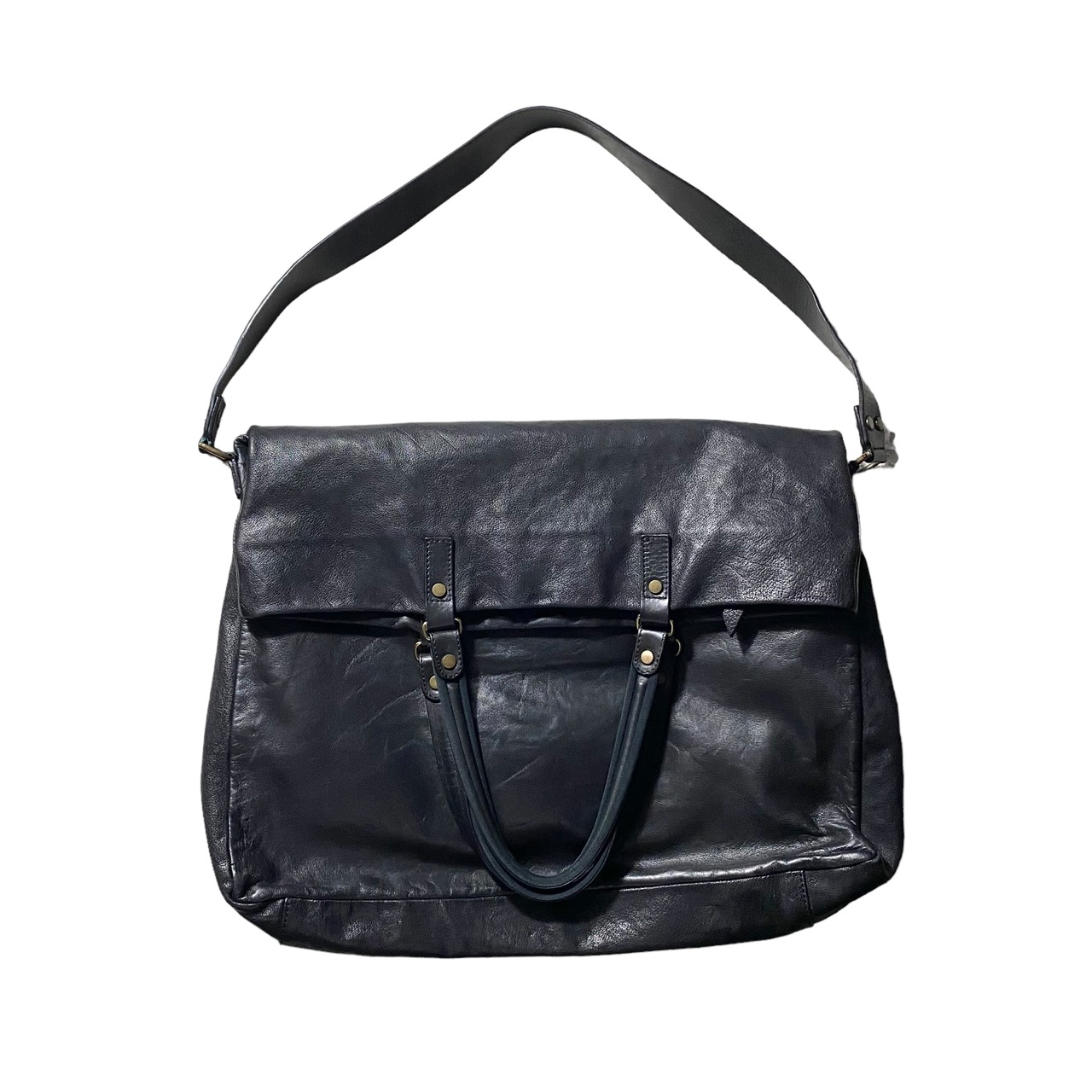 LANVIN black leather 2way bag