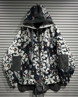 【X VINTAGE】Abstract Pattern Vintage Ski Jacket