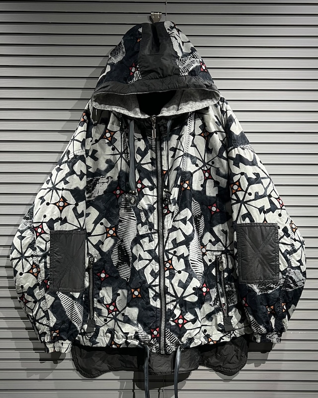【X VINTAGE】Abstract Pattern Vintage Ski Jacket