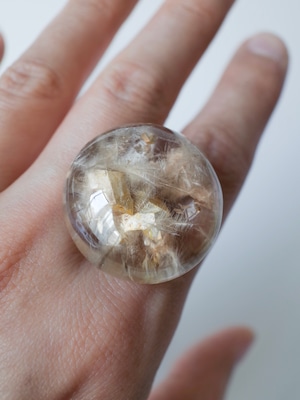 Calcite in Rutilated Quartz - A001