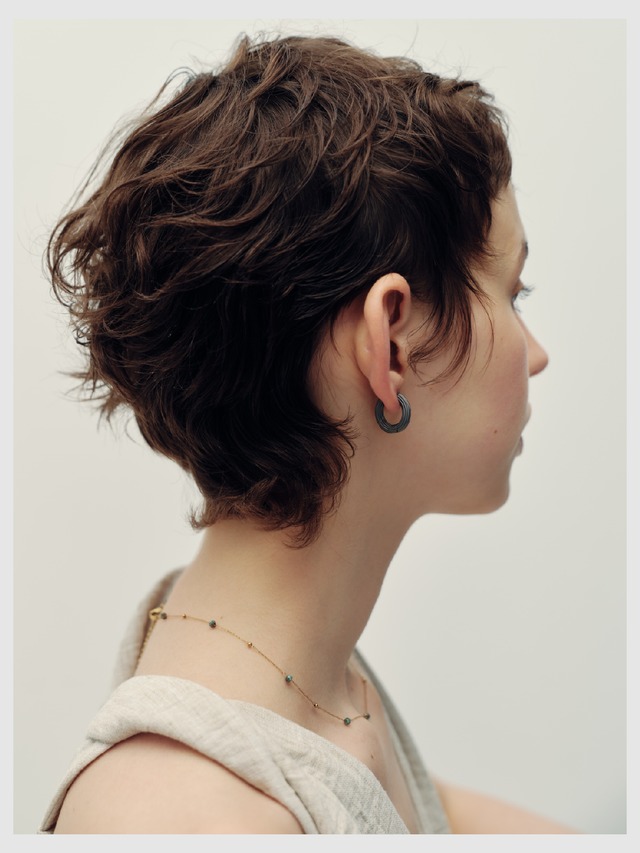 Hoop pierce -Matte Glay/Dark Glay-