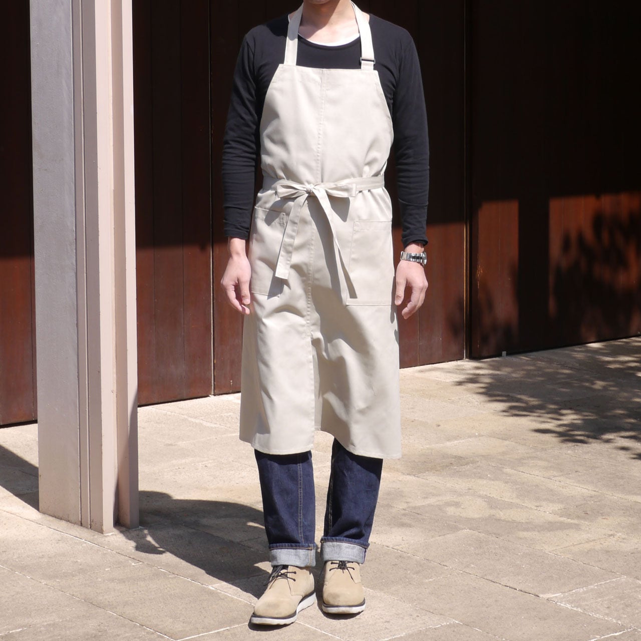 在庫処分SALE】メンズエプロン フルエプロン ベージュ | ビーズワーキング