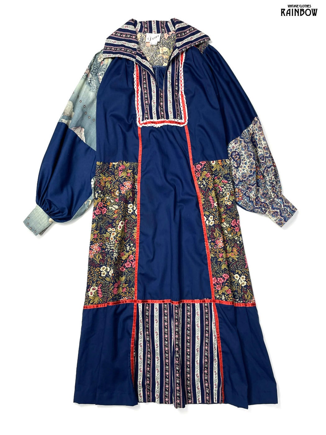古着 GUNNE SAX ガニーサックス セーラーカラー レース 花柄 コットン
