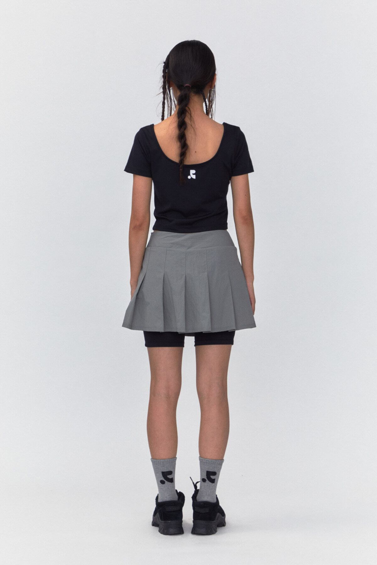 rest & recreation] RR LAYERED PLEATS SKIRT - GREY 正規韓国
