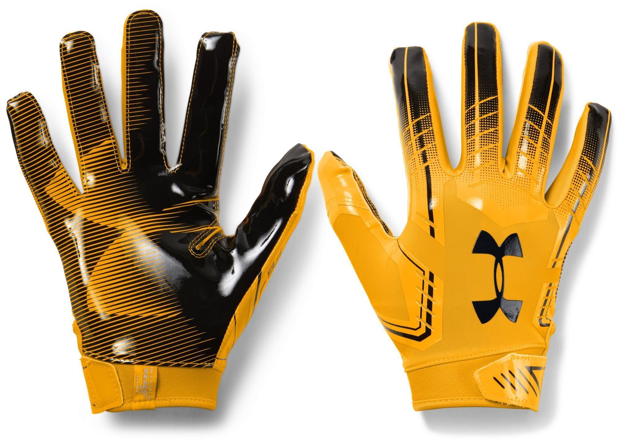 UA F7 GLOVE NOVELTY アメフト グローブ LGサイズ【新品】 UA F7 GLOVE イエロー&ブラック アメフト グローブ | END ZONE/エンド