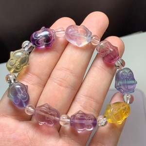 1.カラフルペンギン☆フローライト ブレスレット