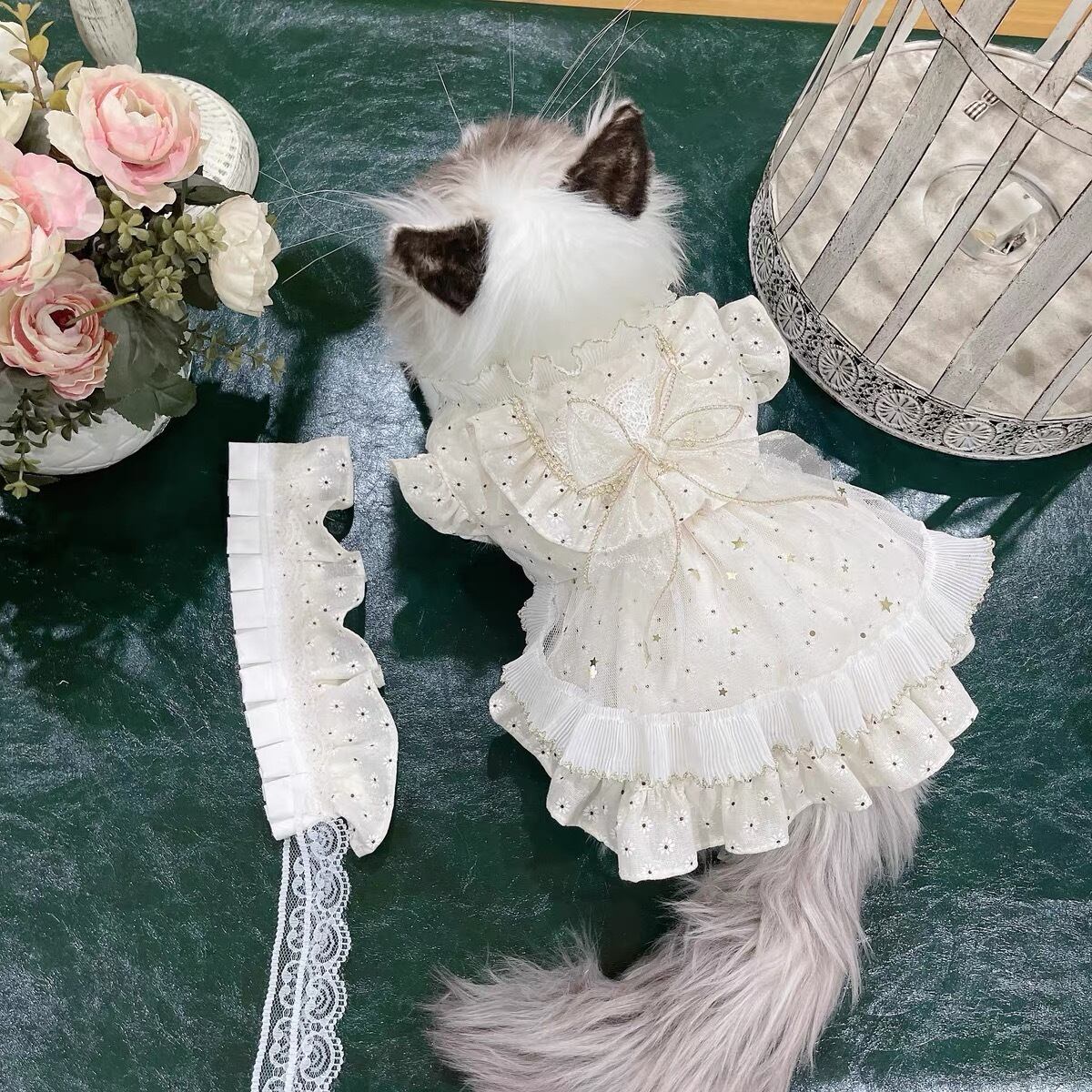 〖予約〗T0154 お花と星のリボンドレス