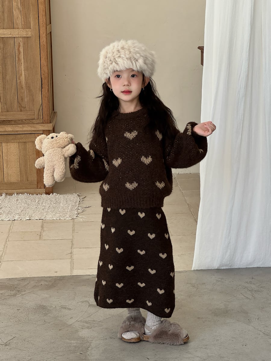 ハートニットロングスカート