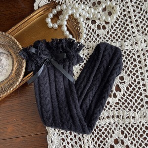 GOODSレースフリルリボン付きソックス