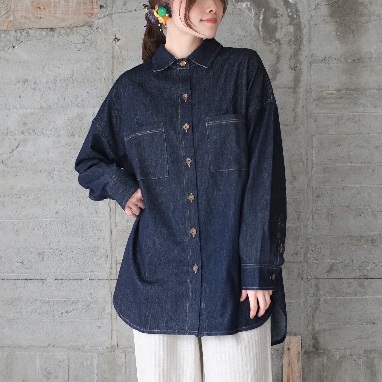 Gジャン感覚で♡オーバーサイズシャツ(23s-05)デニム