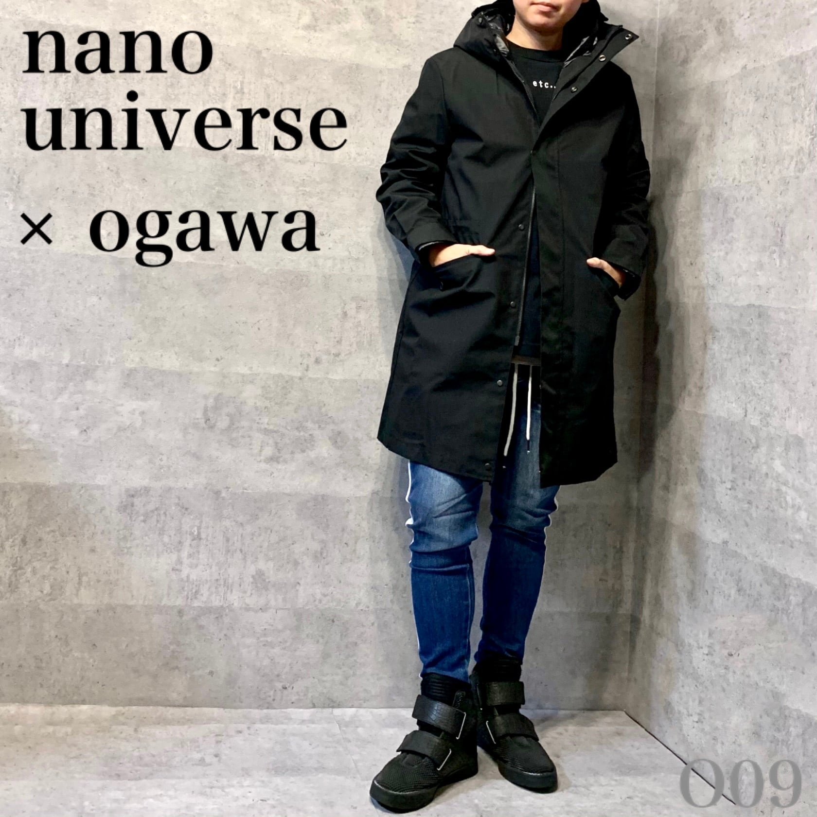 ☆ナノユニバース ogawa 別注 3レイヤー ロングコート ジャケット ...