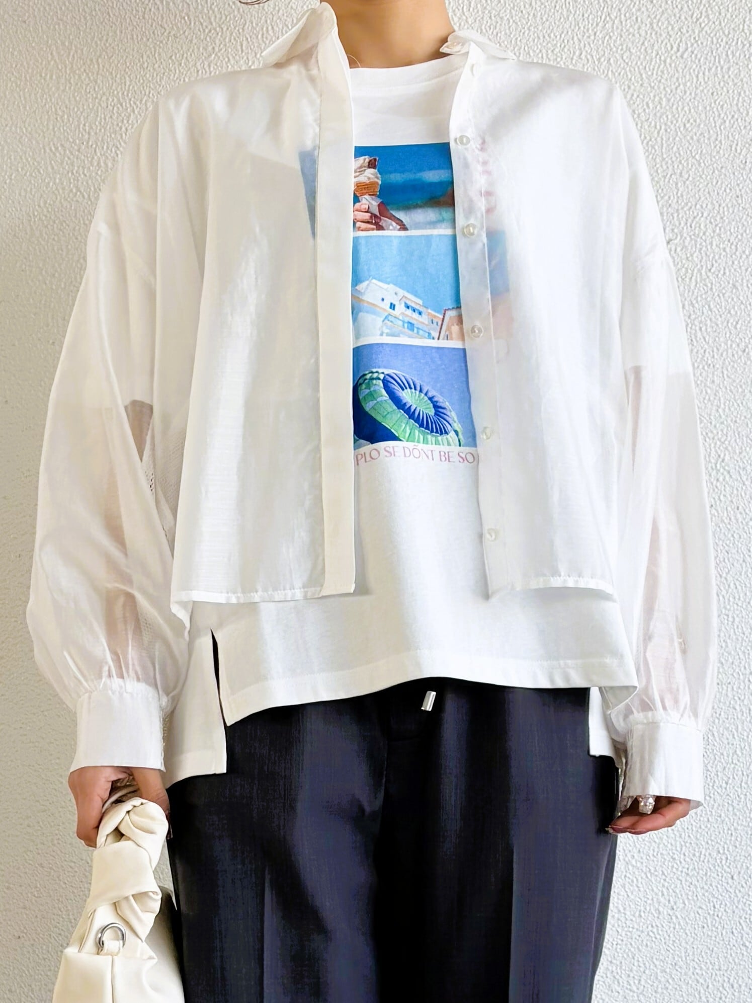 N°9286!】21s度詰め天竺フォトプリントスリットTシャツ（9207-63029