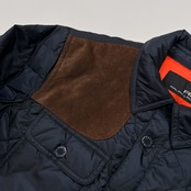 RLX RALPH LAUREN ラルフローレン レザーパッチ付き ダウン キルティングジャケット サイズ S(170/92A) /ネイビー/メンズ