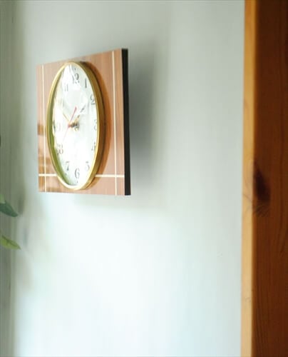 フランス製 Jaz 木製フレーム 壁時計 電池式 ジャズ ヴィンテージ