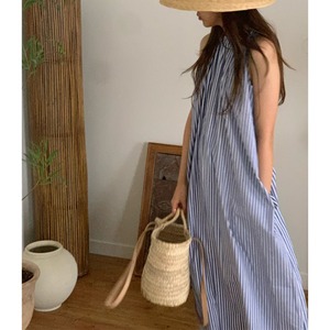 sleeveless striped dress　10628
