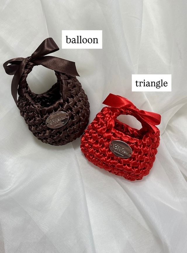 【color order】 triangle satin ribbon bag / micro