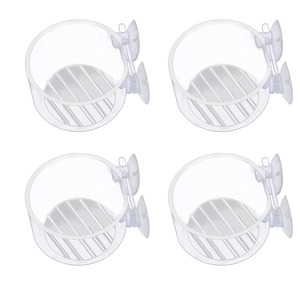 【在庫のみ】4個 水槽用 フィーダーカップ 給餌器 アクリル 自動給餌器 赤虫 餌入れ 4.7cm 水槽アクリルフィーダーカップ 熱帯魚 クリア皿 吸盤付き 飼育用 餌皿