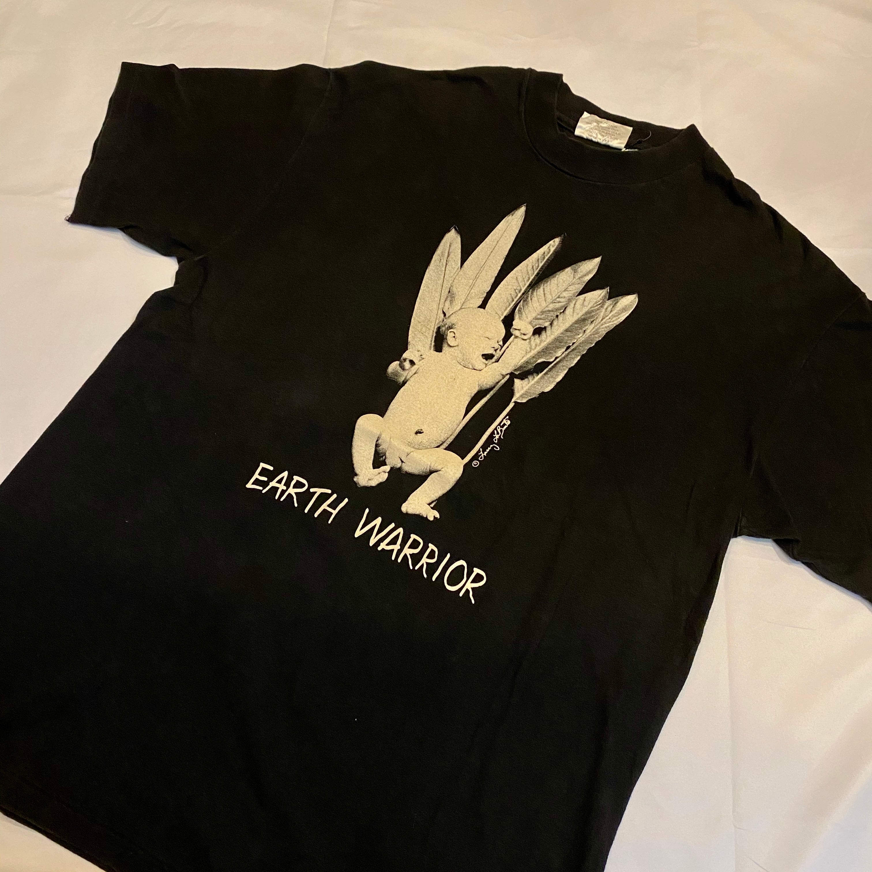 vintage 1990's LARRY LABONTE photo print tee “earth warrior