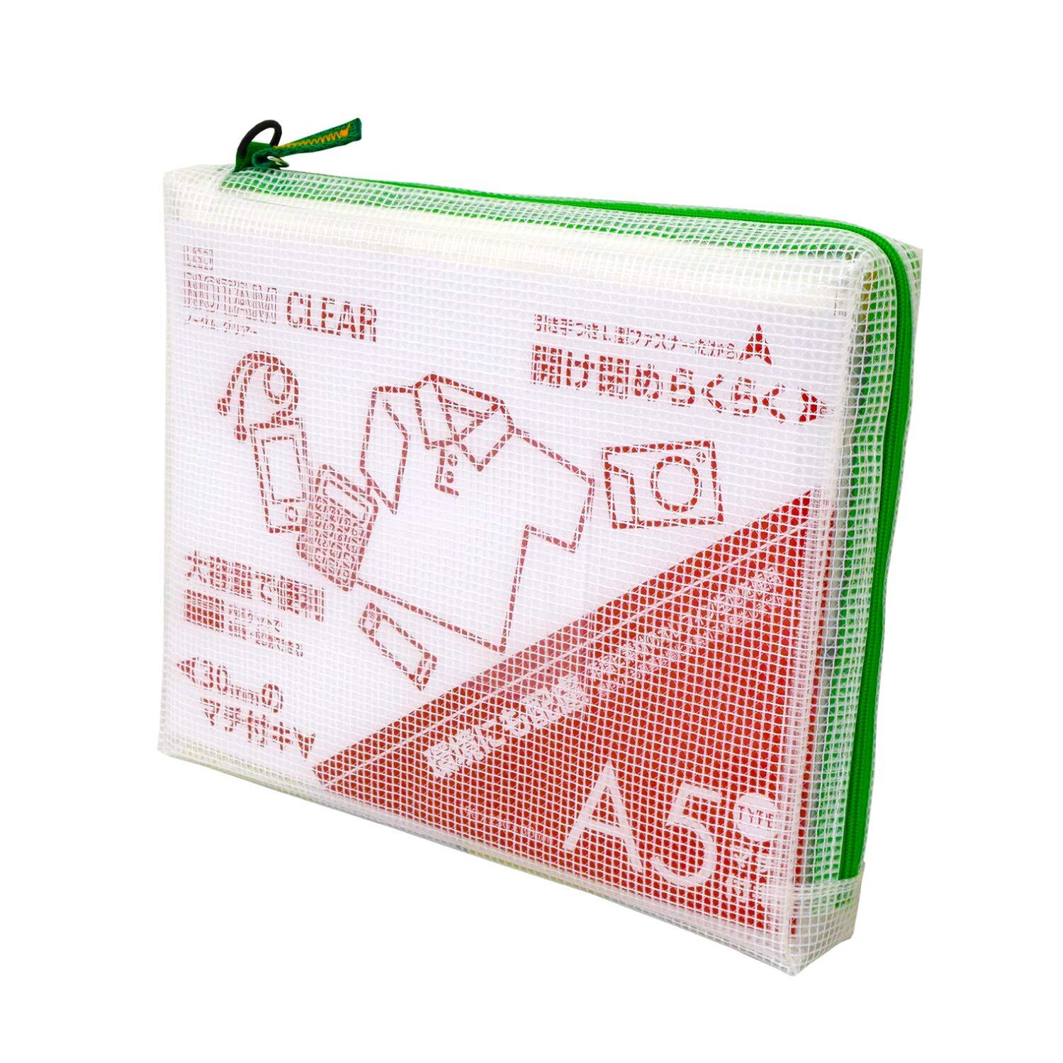 【在庫処分】ノータム メッシュケース マチ付き クリア A5 グリーン UNCM-A5#29