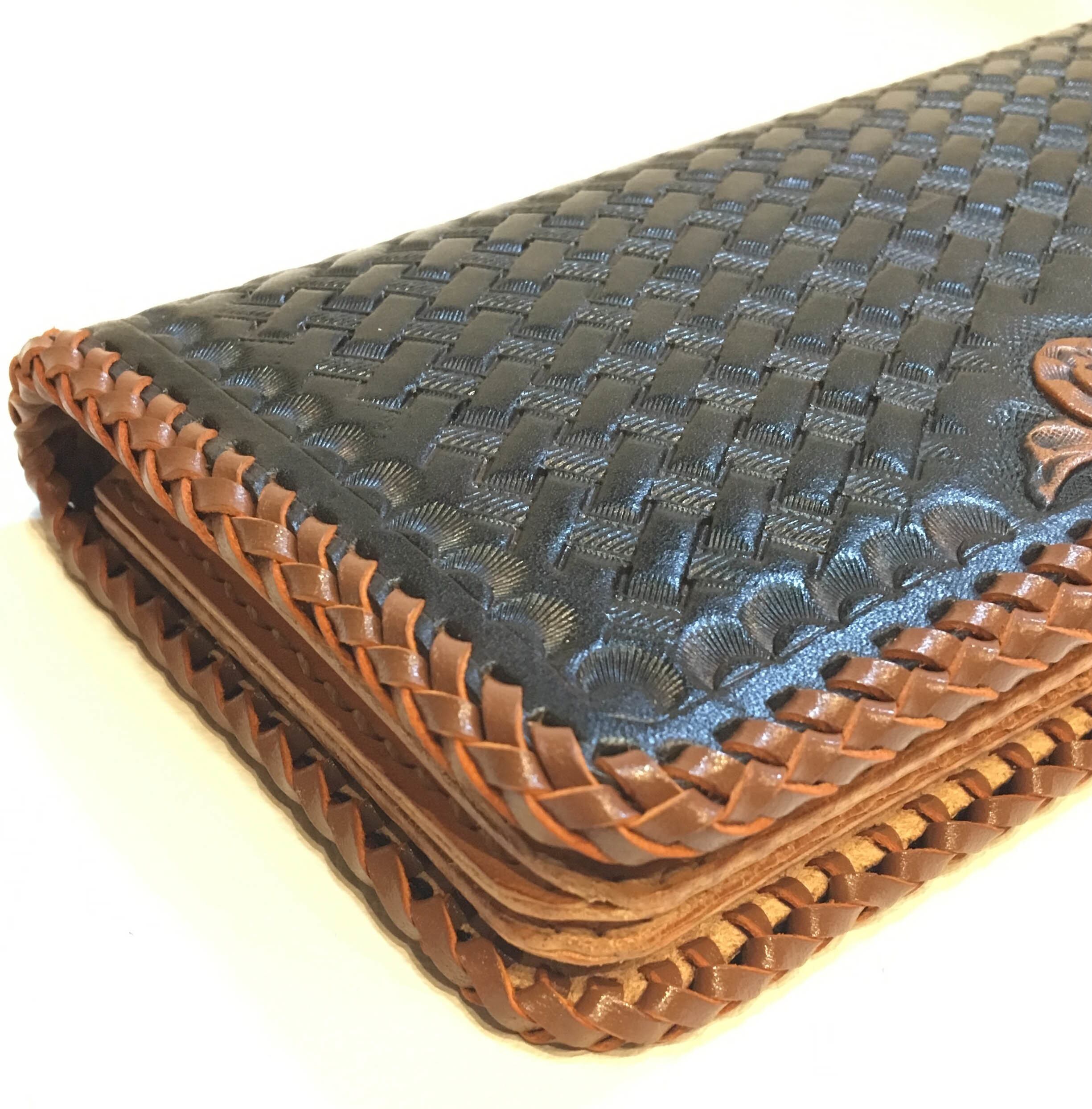 ロング・ウォレット（カービング／編み込み）lw023 | wizardleather