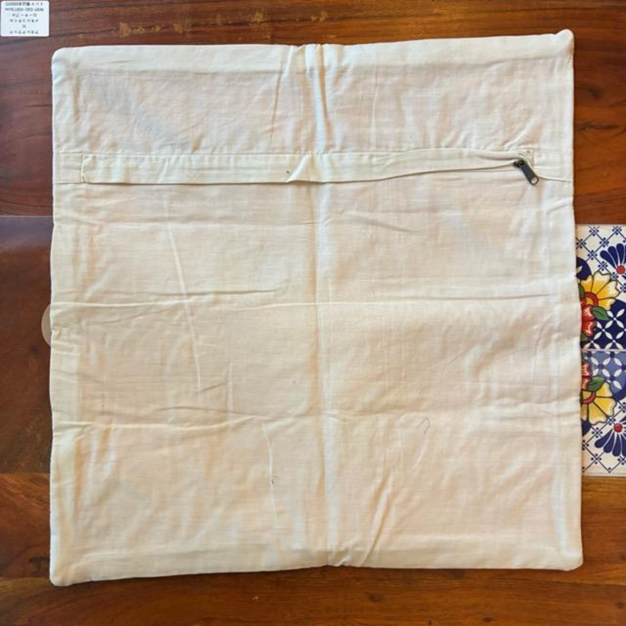 India Hand woven cushion cover　45×45cm 2type　インド　手織りのクッションカバー　全2種　ホワイト　ナチュラル　トライバル　民族　メール便　